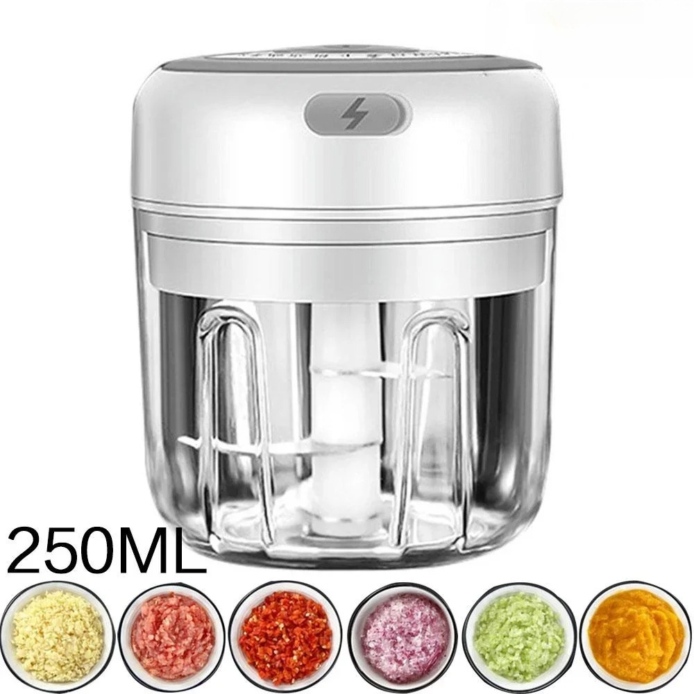 Small Kitchen Gadgets Gifts - 250ML Electric Garlic Chopper USB Charging