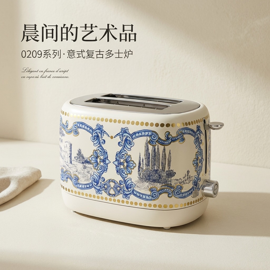 Breakfast Sandwich Maker - Vintage Decal Toaster, Multifunctional Sandwich Maker
