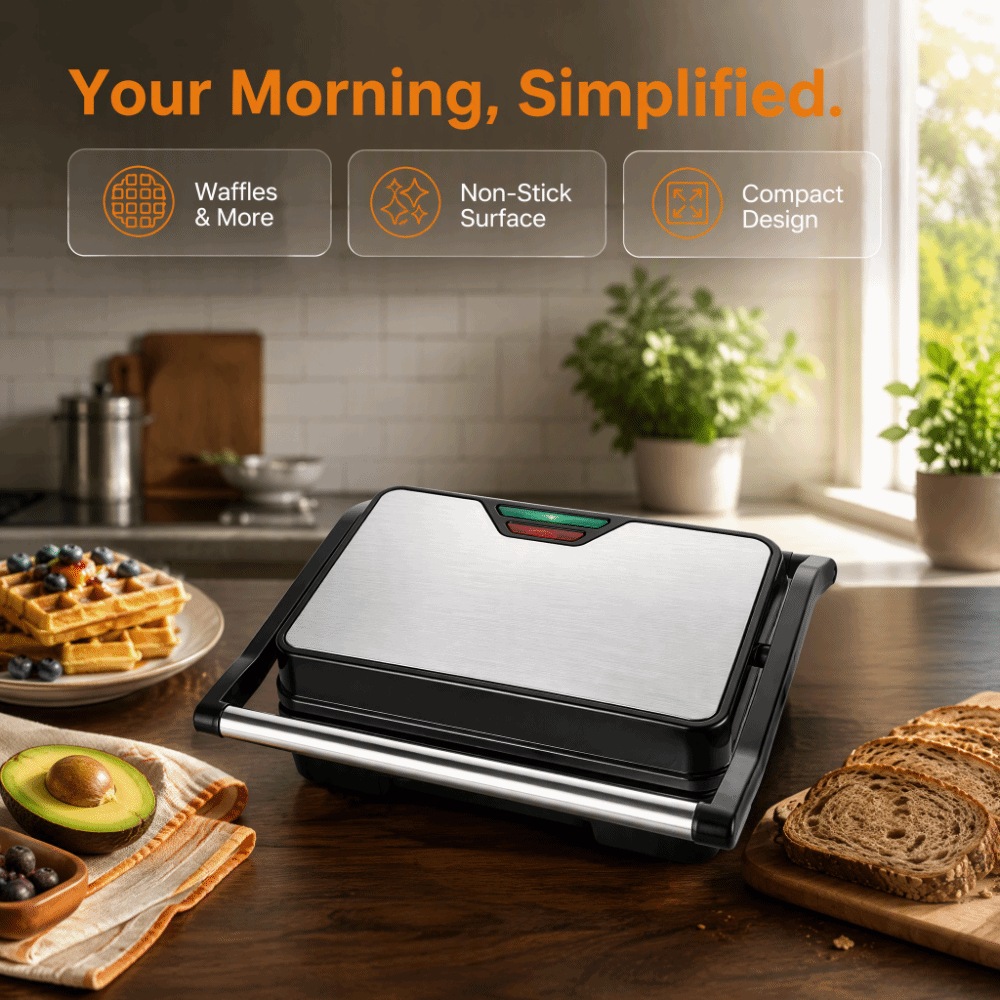 Breakfast Sandwich Maker - Non-Stick Sandwich Toaster Multifunctional Convenient Breakfast