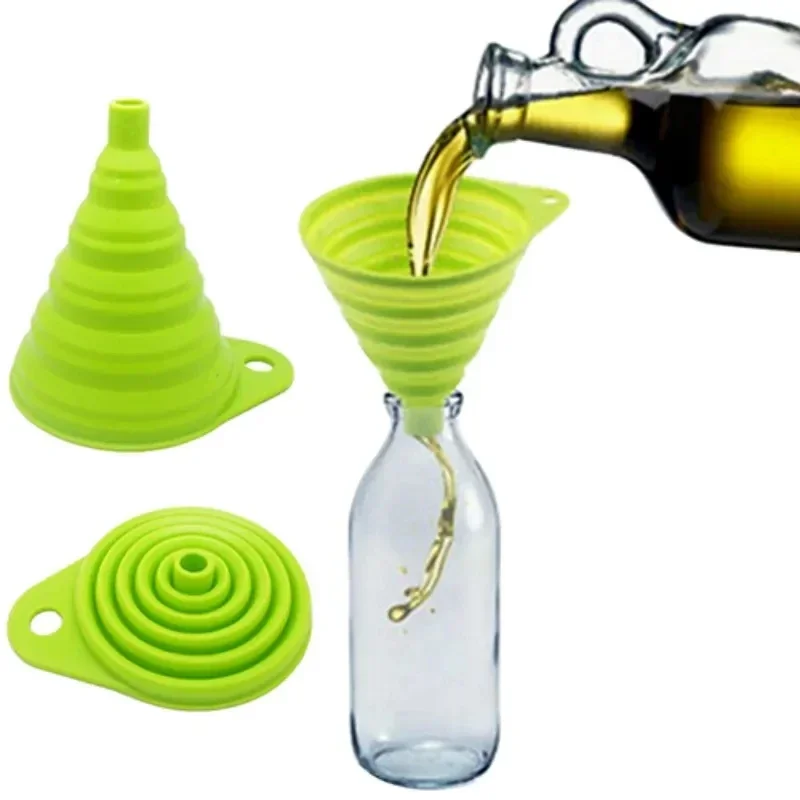 Kitchen Gadgets And Equipment - 1/4PCS Silicone Collapsible Funnel Foldable Kitchen