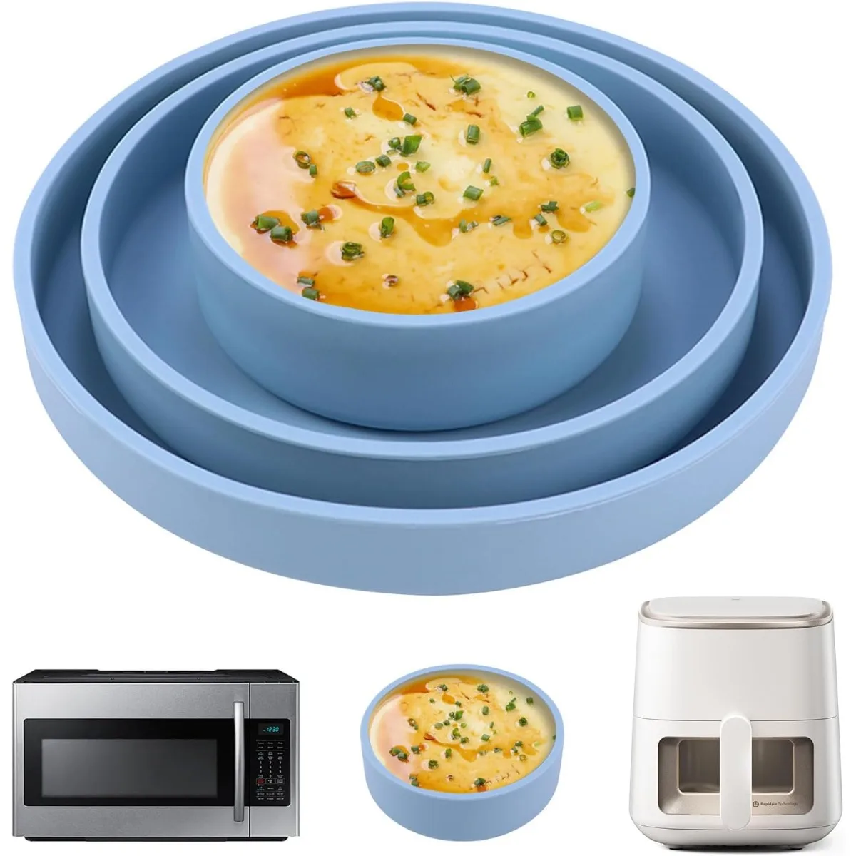 Breakfast Sandwich Maker - 3PCS Silicone Microwave Egg Cooker Poacher