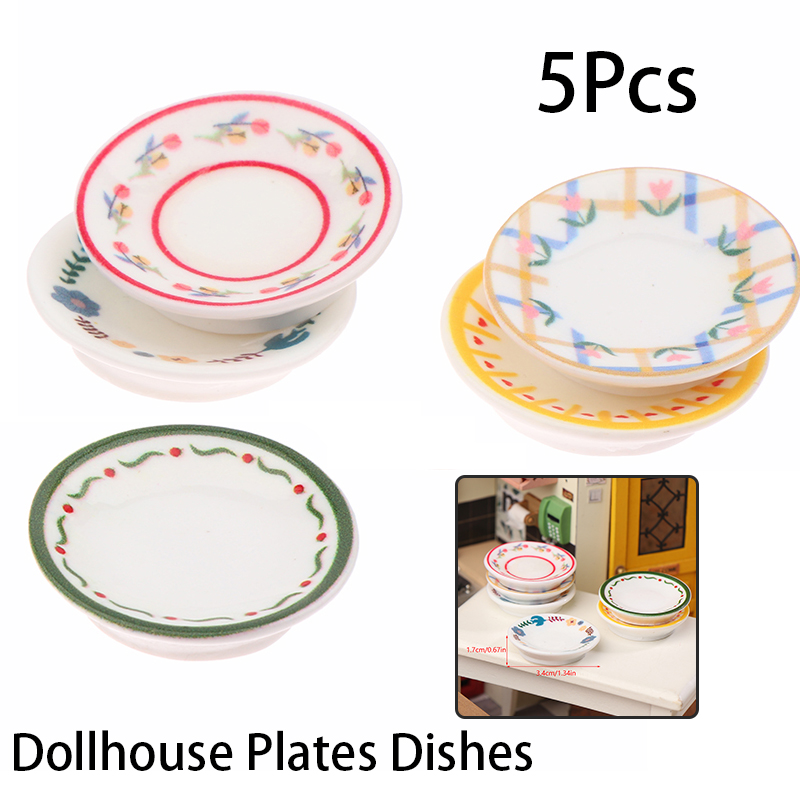 5Pcs 1/12 Dollhouse Mini Plate - Kitchen Gadgets Wholesale ulasan dan harga