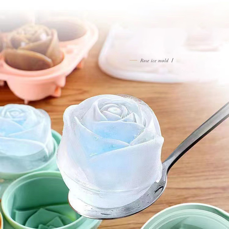 3D Rose Ice Molds 4 Holes Ice  - Kitchen Gadgets Ninja ulasan dan harga