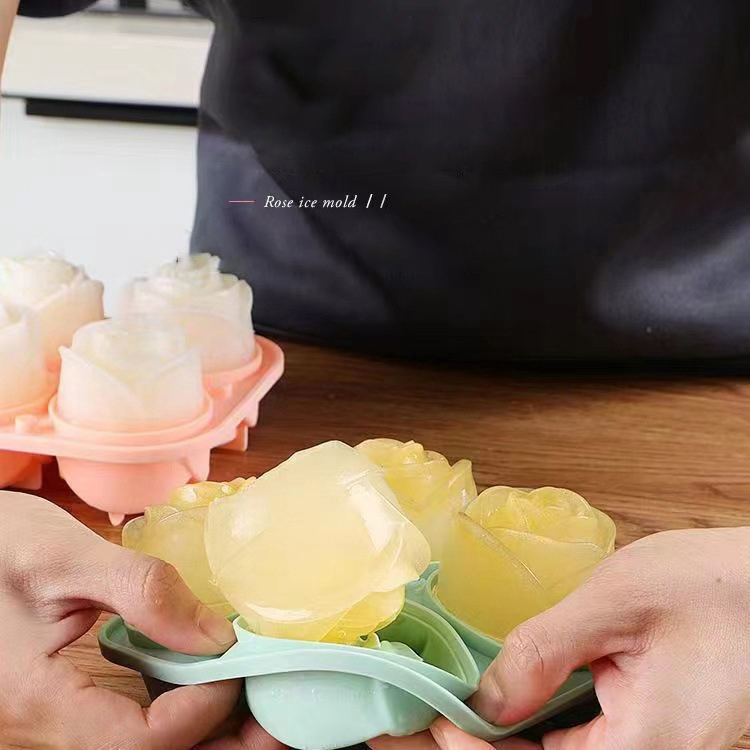 3D Rose Ice Molds 4 Holes Ice  - Kitchen Gadgets Ninja ulasan dan harga