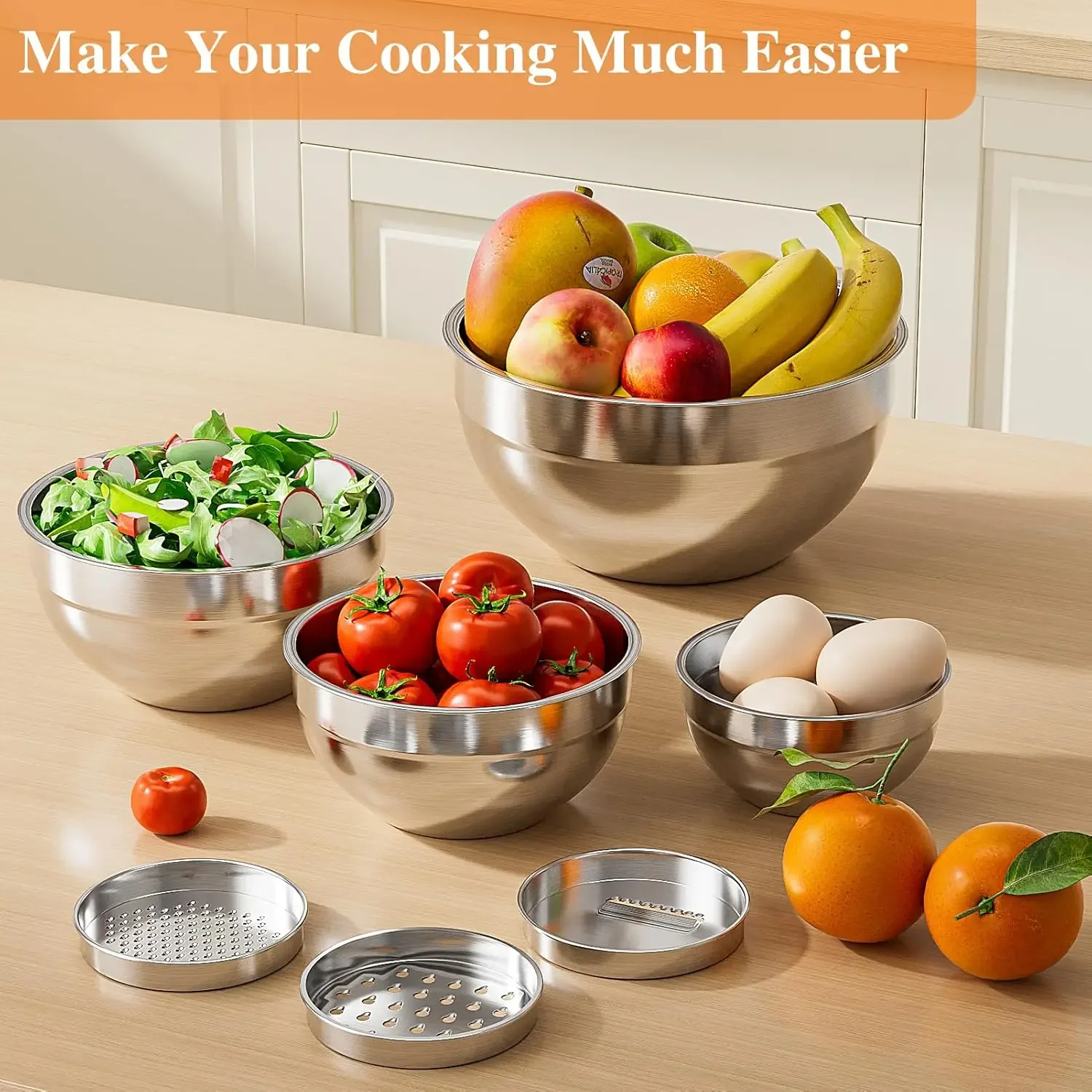 6Pcs Stainless Steel Mixing Bo - Kitchen Gadgets Wholesale ulasan dan harga